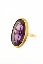 Load image into Gallery viewer, ATHENA YELLOW GOLD AMETHYST RING Χρυσό δαχτυλίδι

