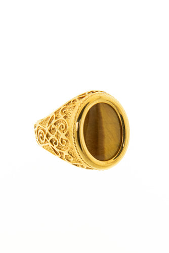 BRAHMA GOLD RING Ανδρικό χρυσό δαχτυλίδι